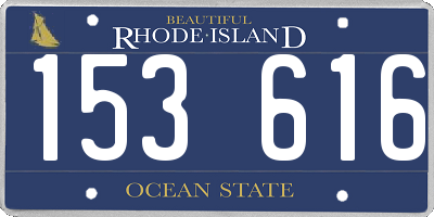 RI license plate 153616