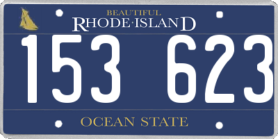 RI license plate 153623