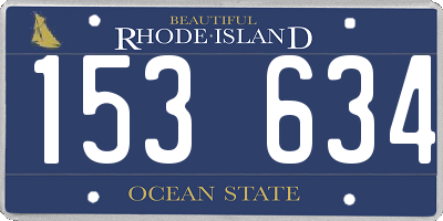 RI license plate 153634