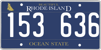 RI license plate 153636