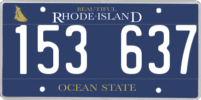 RI license plate 153637