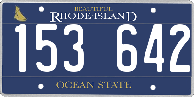 RI license plate 153642