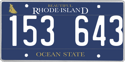 RI license plate 153643