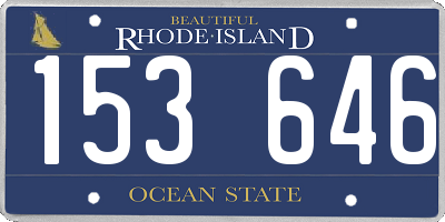 RI license plate 153646