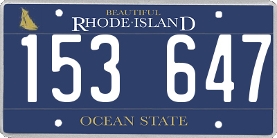 RI license plate 153647