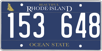 RI license plate 153648