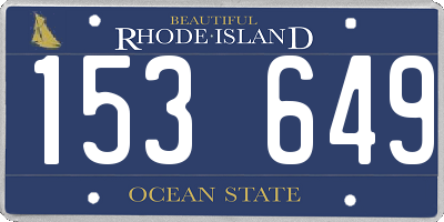 RI license plate 153649