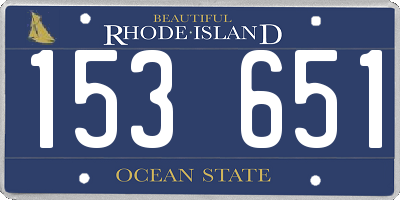 RI license plate 153651