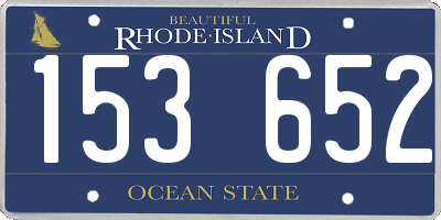 RI license plate 153652