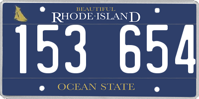 RI license plate 153654