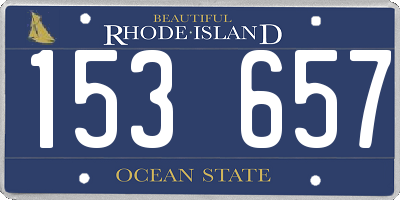 RI license plate 153657