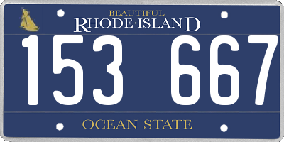 RI license plate 153667
