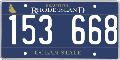 RI license plate 153668