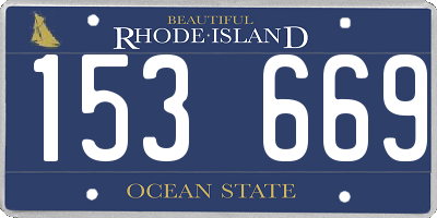 RI license plate 153669