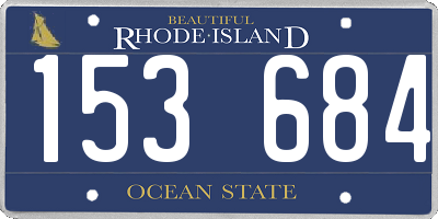 RI license plate 153684