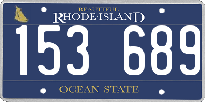 RI license plate 153689