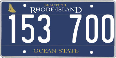 RI license plate 153700