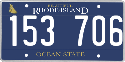 RI license plate 153706