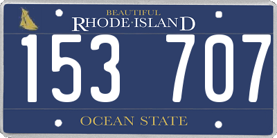 RI license plate 153707