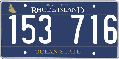 RI license plate 153716