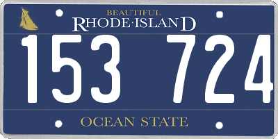 RI license plate 153724