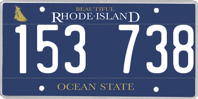 RI license plate 153738