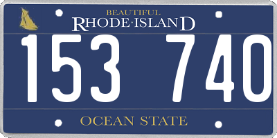 RI license plate 153740