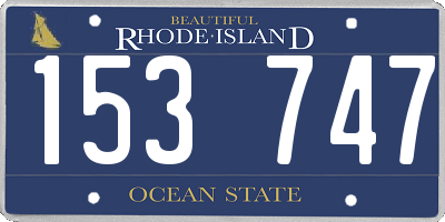 RI license plate 153747