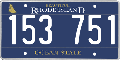 RI license plate 153751
