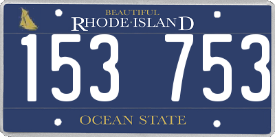 RI license plate 153753