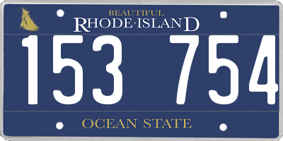 RI license plate 153754