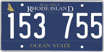 RI license plate 153755