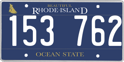 RI license plate 153762