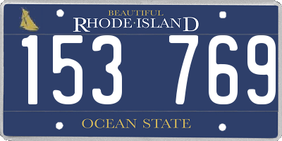 RI license plate 153769