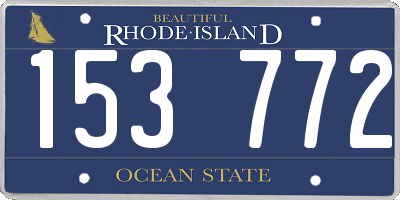 RI license plate 153772