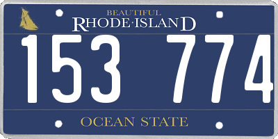 RI license plate 153774