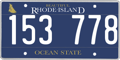 RI license plate 153778