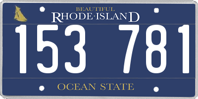 RI license plate 153781
