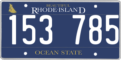 RI license plate 153785