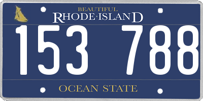 RI license plate 153788