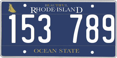 RI license plate 153789