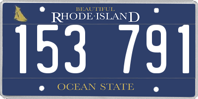 RI license plate 153791
