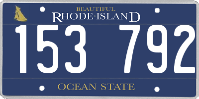 RI license plate 153792