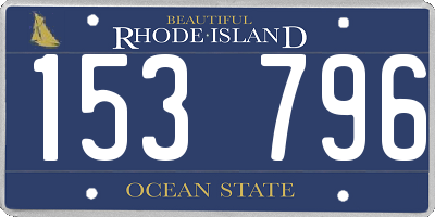 RI license plate 153796
