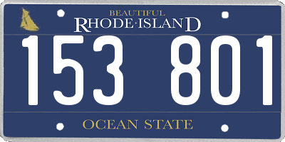 RI license plate 153801
