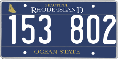 RI license plate 153802