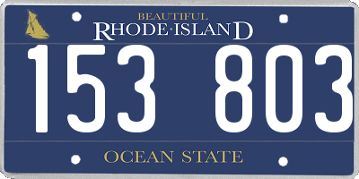 RI license plate 153803