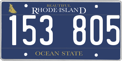RI license plate 153805