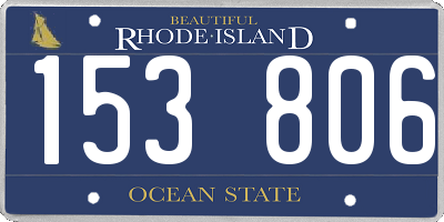 RI license plate 153806