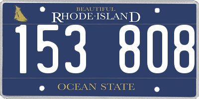 RI license plate 153808